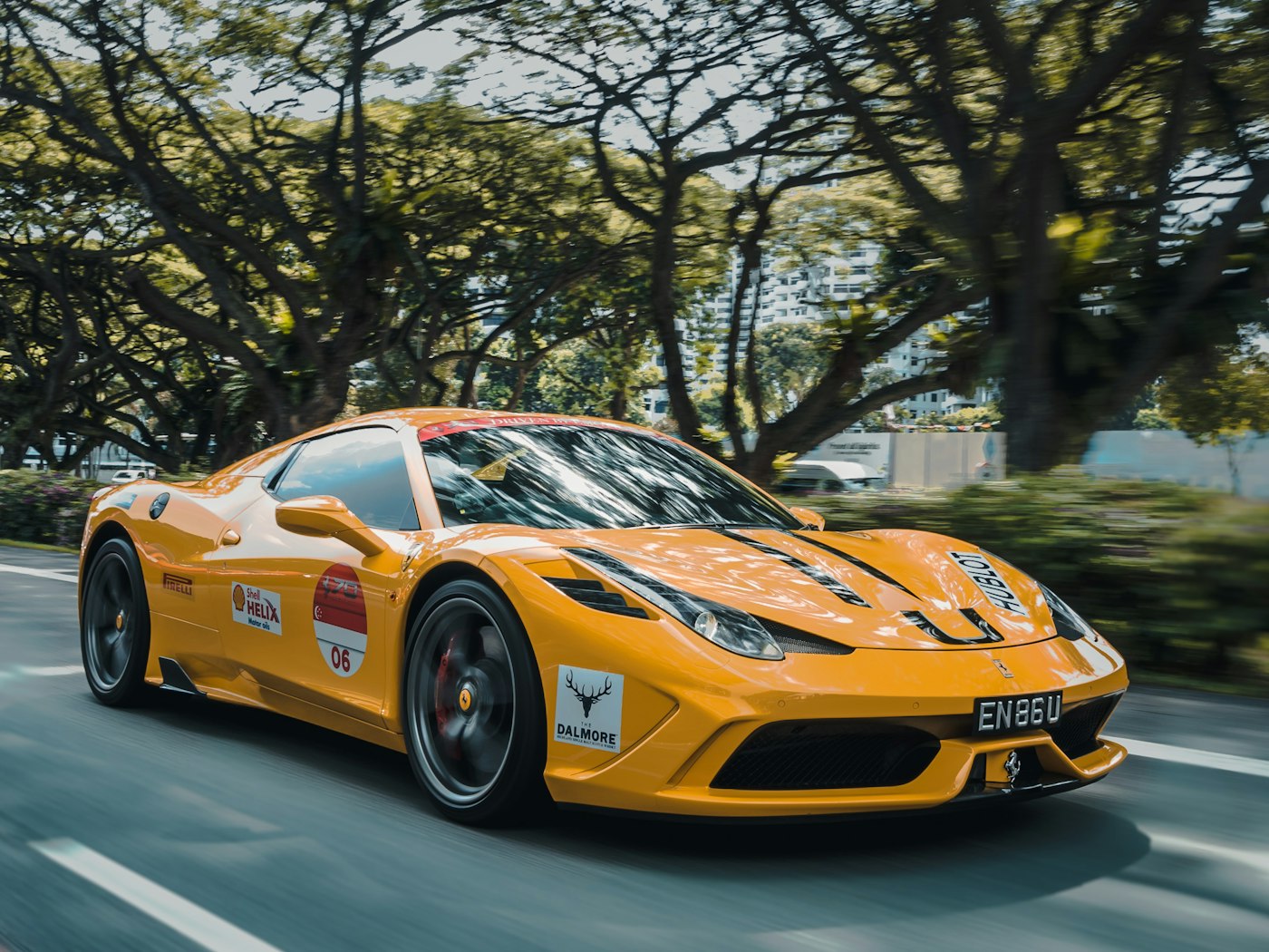 Modern car on the road